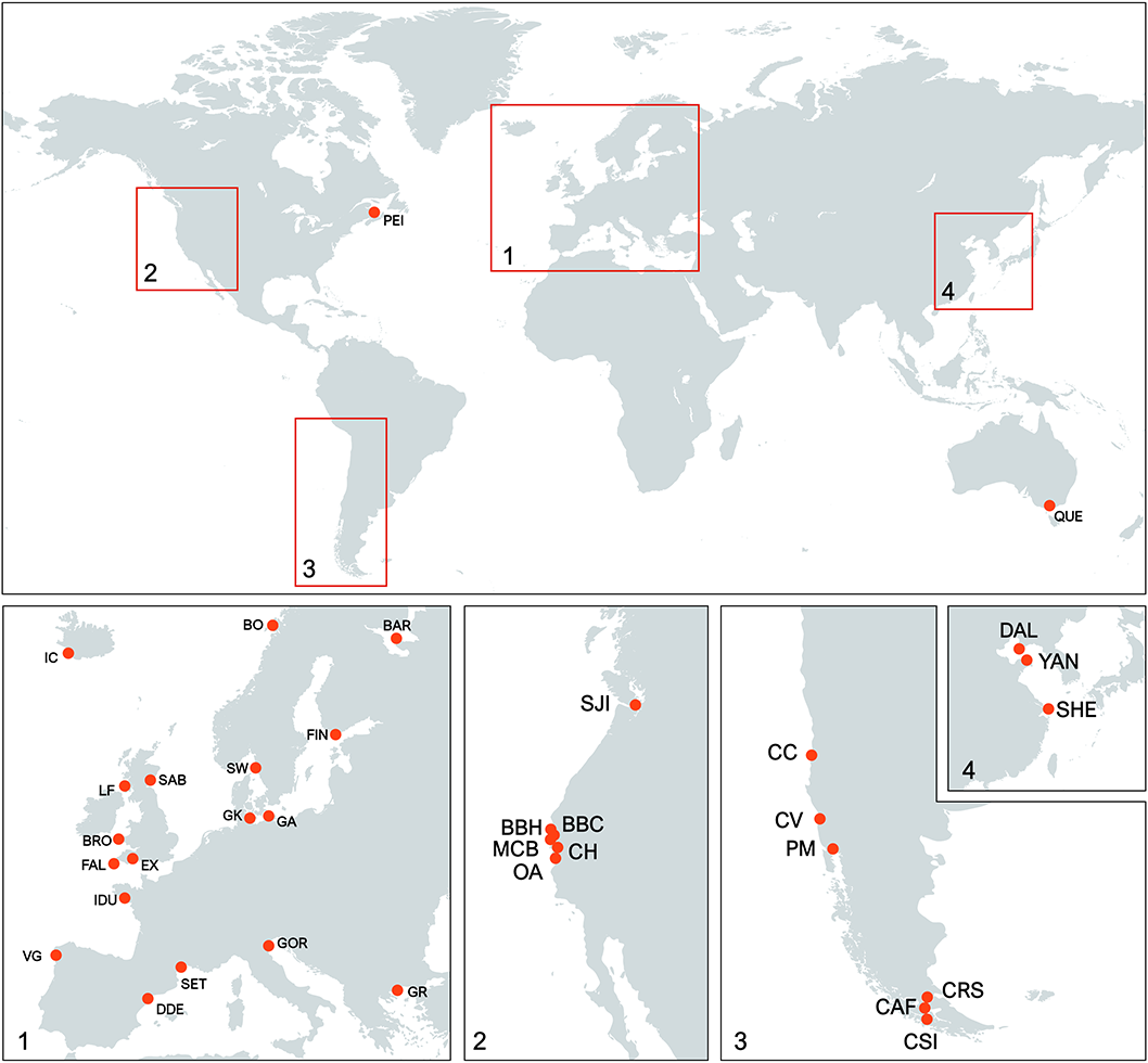 Sampling locations map